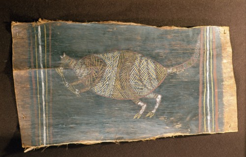 Aboriginal bark painting depicting a kangaroo