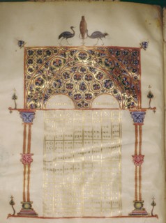 Illuminated canon tables to the Gospels