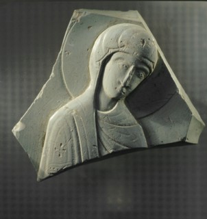 A fragment of a plaque with a representation of the Virgin Mary