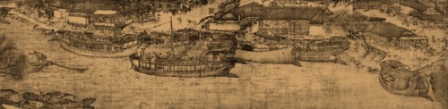 A detail of a scroll called Going Up the River at the Qingming (Spring) Festival by Zhang Zeduan