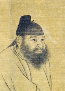 Painting of Two Horses and a Groom by the artist Han Gan who was renowned above all for his horse paintings