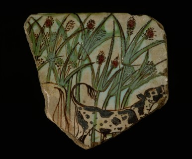 Tile fragment of calf in marshes