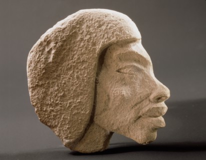 Relief ouline profile of Nubian face