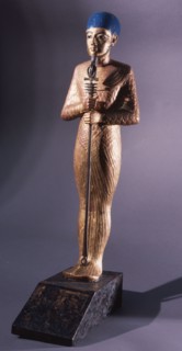 Gold statue of Ptah god of Memphis   patron of artists and craftsmen from the Tutankhamun burial