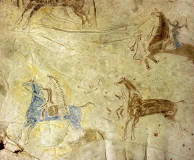 Detail of a hide painting