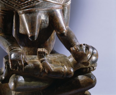 Mother and child carving (phemba) honouring female reproductive power, an idealised image of womens role, and by implication of the growth and wealth of the kingdom