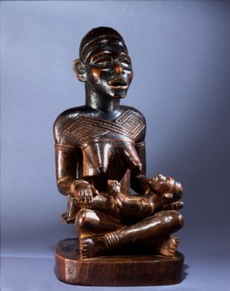 Mother and child carving (phemba) honouring female reproductive power, an idealised image of womens role, and by implication of the growth and wealth of the kingdom