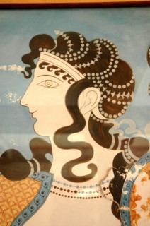 Detail of one of the Blue Ladies