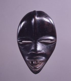 Sometimes called passport masks, these miniature masks are known as ma go, small heads