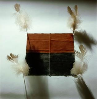Painted altar, part of of a Blackfoot Horse medicine bundle used during ceremonies intended to increase the wealth in horses