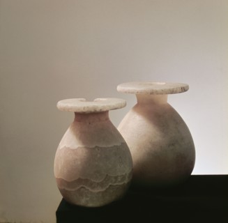 Alabaster jars for storing eye paint (kohl)