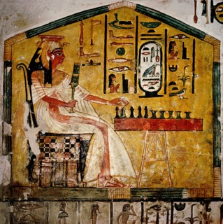 Wall painting from the tomb of Nefertari: the Queen playing senet