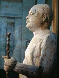 Probably the most celebrated private statue of the Old Kingdom, this wooden statue of Ka Aper, also known as Sheikh el Beled (Headman of the Village), portrays a corpulent ageing man with an expressiv...