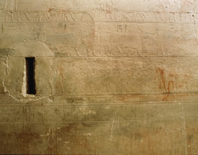 Relief from the tomb of Ty showing the inspection of cattle and fowl, including cranes
