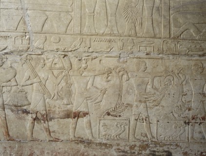 A scene in relief in the tomb of the vizier Mereruka