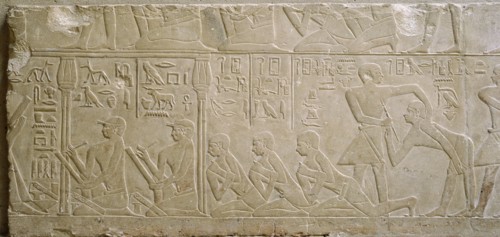 A scene in relief in the tomb of Mereruka, Saqqara