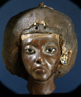 The head of Queen Tiye, wife of Amenophis III and mother of Akhenaten