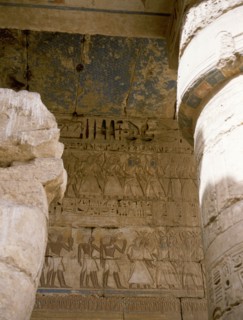 Relief from the Second Court depicting priests in procession during the festival of Min