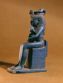 A fine example of sculpture in Egyptian blue, a material closely allied to glass