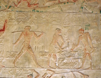 A relief from the tomb of the vizier Ptah hotep at Saqqara