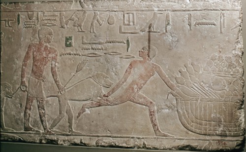 Fragment of a relief showing a baboon apprehending a thief