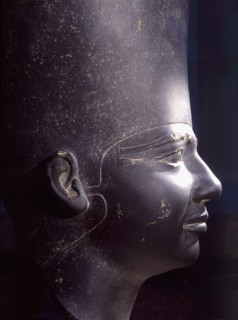 An uninscribed head found near the sun temple of King Userkaf at Abusir and thought to represent this king