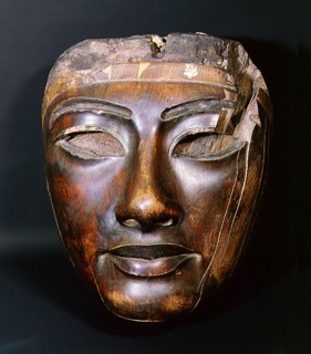 Wooden coffin mask