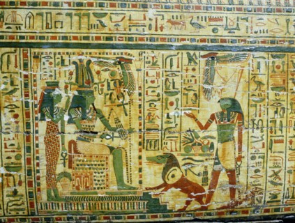 Detail from coffin of Nespawershepi, chief scribe of the Temple of Amun
