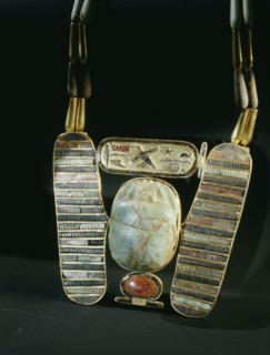 Winged scarab pectoral chain, from the tomb of Psusennes I