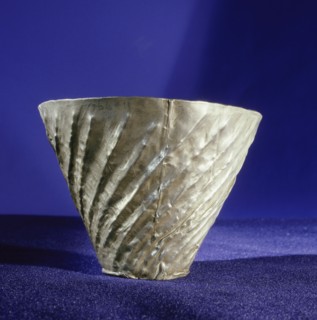 Fluted silver drinking vessel, one of a collection of silver objects presented by Amenemhat II to the temple at Tod, south of Luxor