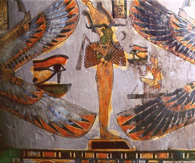 Detail from a coffin depicting the god of the dead Osiris