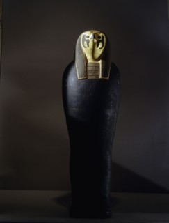 Lid of a mummiform case containing the figure of the god of the dead Osiris