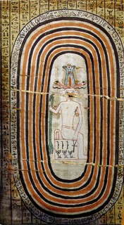 Detail of the inside head panel of the rectangular outer coffin of general Sepi