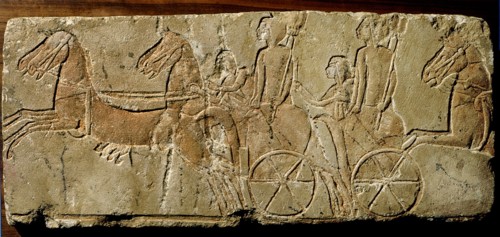 A talatat, a small sandstone relief block used to facilitate more rapid construction during the Amarna period