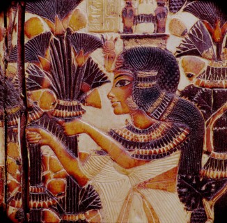 The lid of a casket of Tutankhamun