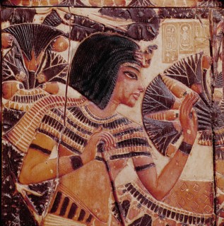 The lid of a casket of Tutankhamun