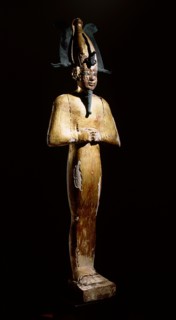 Gilt wood statue of Osiris, god of death, resurrection and fertility