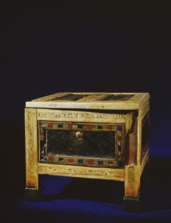Inlaid ivory panelled casket from the reign of Ramesses IX