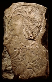 Relief depicting Ramesses II with a bound Nubian captive