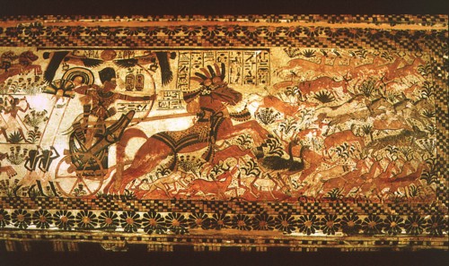 Detail from the lid of the chest of Tutankhamun