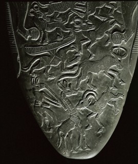 Detail of part of the Two Dogs Palette (front detail)