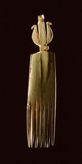 Bone comb with double birds