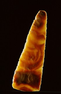 This finely worked implement made from flint is evidence of the high skills, and therefore specialisation, that existed in the predynastic period