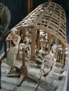 Wooden model of a boat