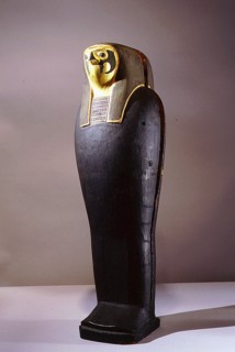 Lid of a mummiform case containing the figure of the god of the dead Osiris
