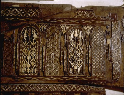 Wood panel with geometric designs