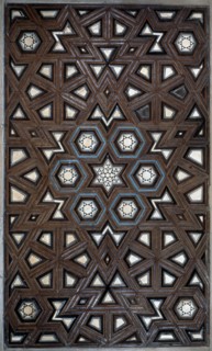 Geometric pattern from a wooden door