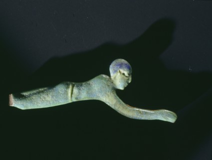 Glass furniture inlay depicting a swimming figure