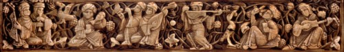 Carved ivory plaque from a piece of furniture