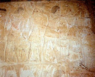 Limestone relief detail from the tomb of Khaemhet, overseer of the granaries of the Upper and Lower Egypt